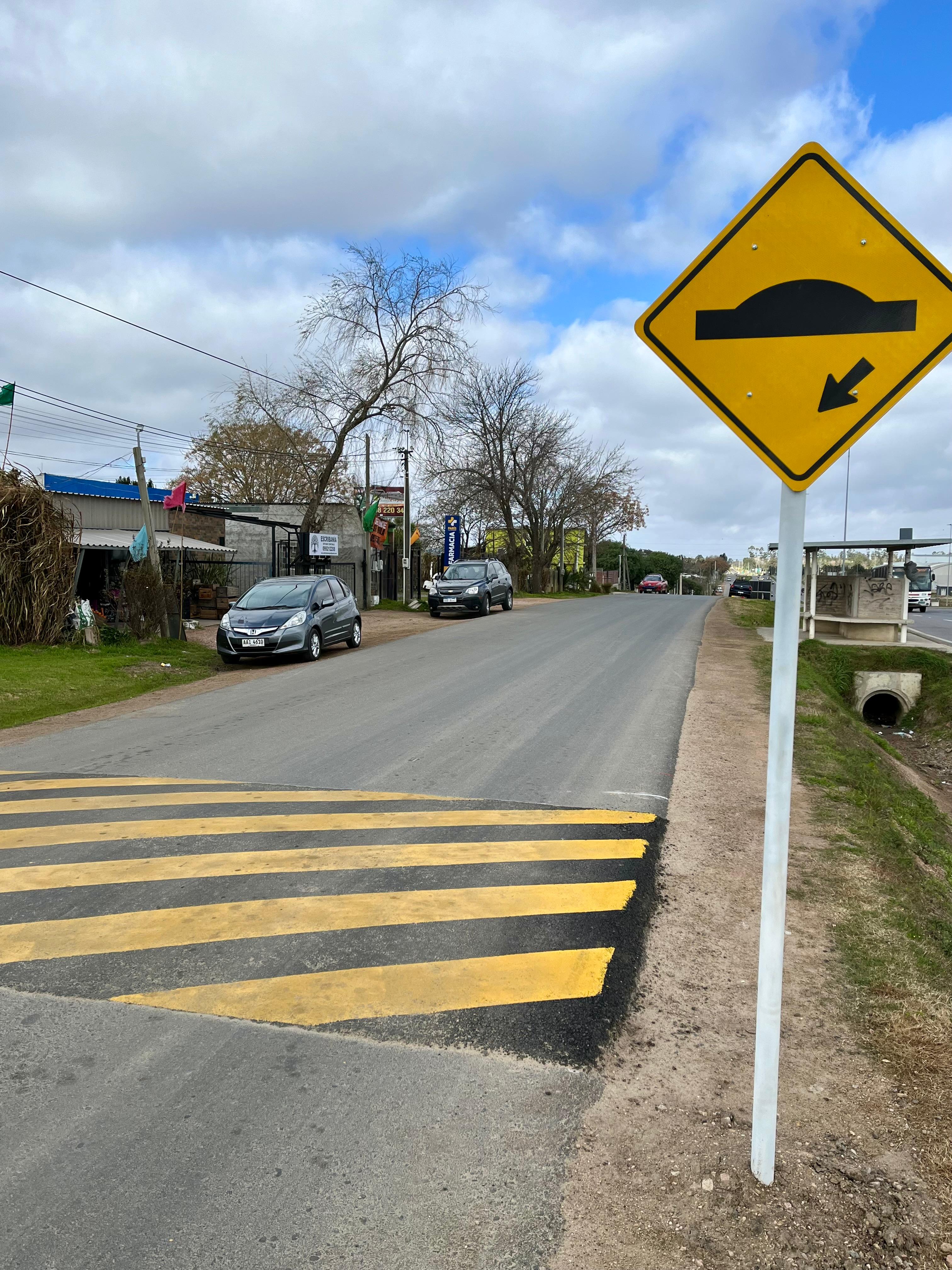 INSTALACIÓN DE LOMADAS EN CALLE AUXILIAR DE LA RUTA 101.