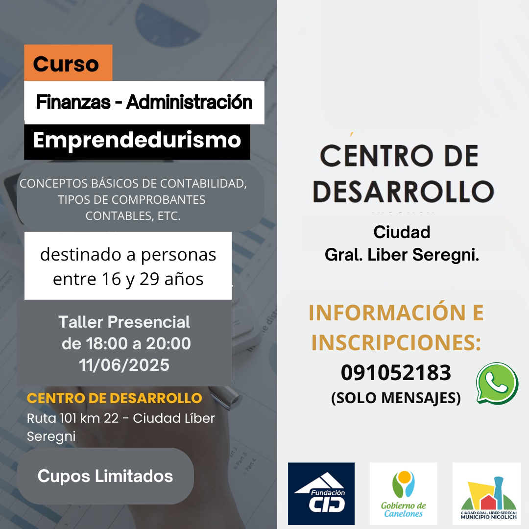 TALLER GRATUITO DE FINANZAS PERSONALES Y PARA EMPRENDEDORES.