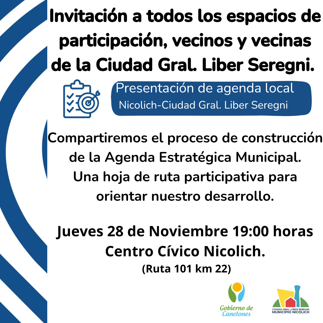 PRESENTACIÓN DE LA AGENDA LOCAL DE LA CIUDAD GRAL. LIBER SEREGNI.